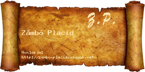 Zámbó Placid névjegykártya